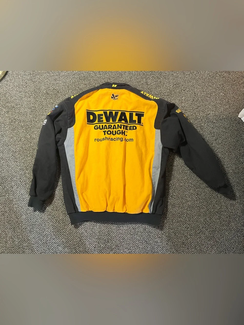 Vintage Y2K Chase Authentics Dewalt NASCAR Jacket Yellow Black XL Heavy Duty